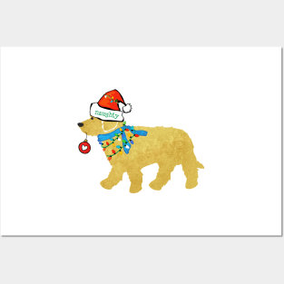 Cute Christmas Goldendoodle Naughty But Nice Posters and Art